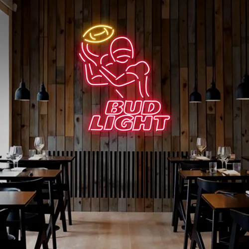 Team Football Bud Light Neon Sign - Custom Pro Prints