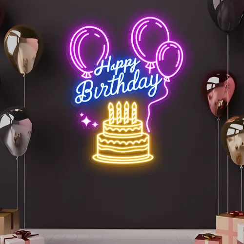 Happy Birthday Bash Neon Sign - Custom Pro Prints