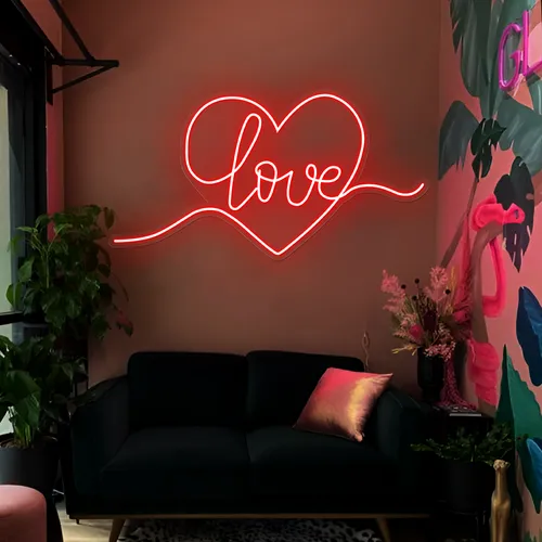 Heart of Love Neon Sign - Custom Pro Prints