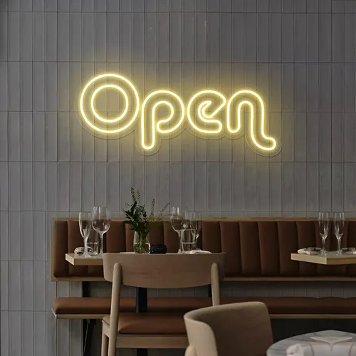 Bright Open Neon Sign - Custom Pro Prints