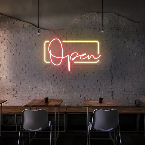 Modern Open Neon Sign - Custom Pro Prints