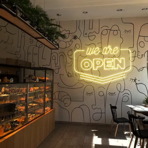 Vibrant Open Neon Sign - Custom Pro Prints