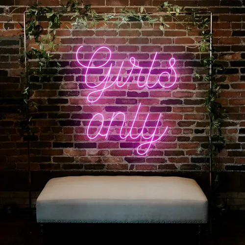 Chic Pink Girls Only Neon Sign - Custom Pro Prints