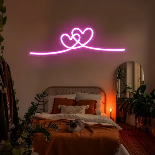 Infinity Heart Pink Neon Sign - Custom Pro Prints