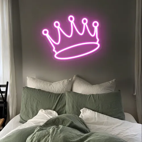 Majestic Pink Crown Neon Sign - Custom Pro Prints