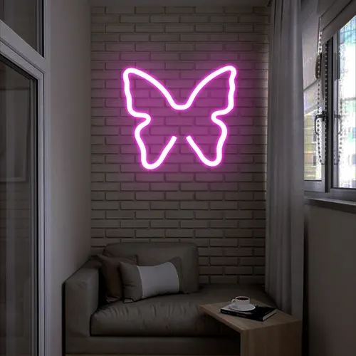 Flutter Pink Neon Sign - Custom Pro Prints