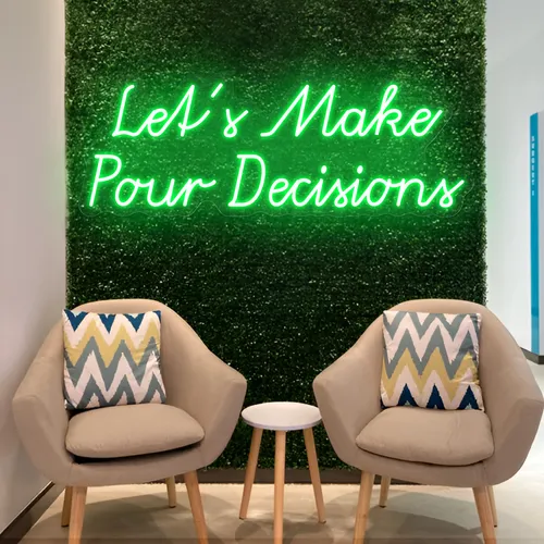 Stylish "Let's Make Pour Decisions" Neon Sign - Custom Pro Prints