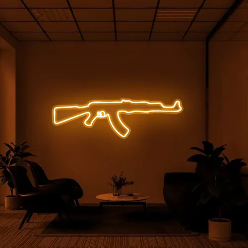 Cool Rifle Neon Sign - Custom Pro Prints