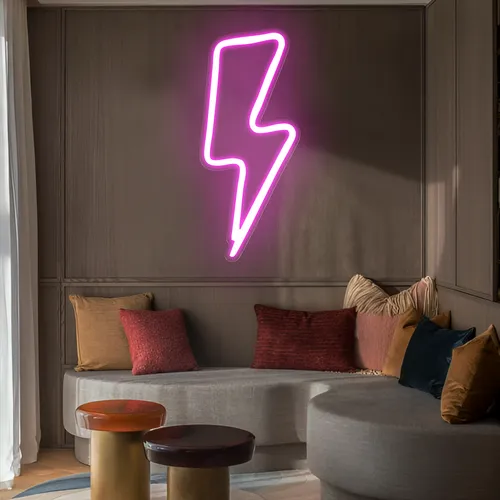 Pink Thunder Neon Sign - Custom Pro Prints