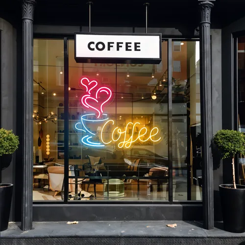 Coffee Love Window Neon Sign - Custom Pro Prints