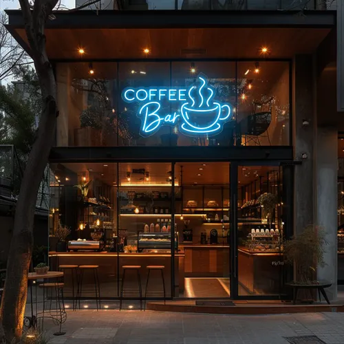 Coffee Bar Window Neon Sign - Custom Pro Prints