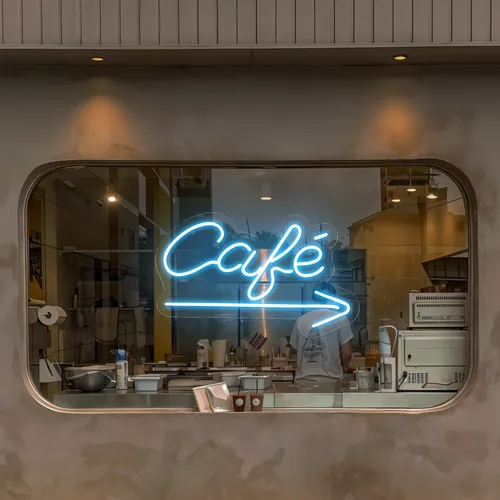 Cafe Window Neon Sign - Custom Pro Prints