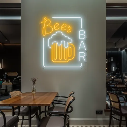 Beer Bar Vertical Neon Sign - Custom Pro Prints