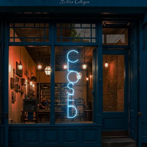 Closed Vertical Neon Sign - Custom Pro Prints