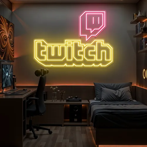 Twitch Bold Glow Neon Sign - Custom Pro Prints