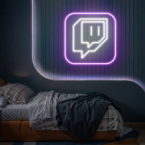 Twitch Logo Bedroom Neon Sign - Custom Pro Prints