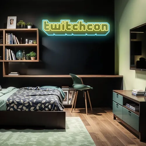 TwitchCon Bedroom Aesthetic Neon Sign - Custom Pro Prints