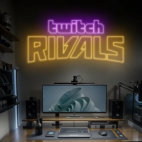 Twitch Rivals Gaming Setup Neon Sign - Custom Pro Prints