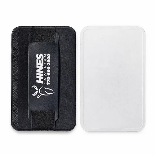 Leather Phone Wallet with Hand Grip - Stealth Patches