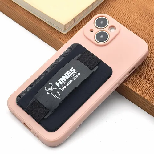 Leather Phone Wallet with Hand Grip - Stealth Patches
