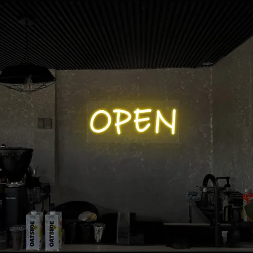 Open Neon Sign (small handwritten style) - Custom Pro Prints