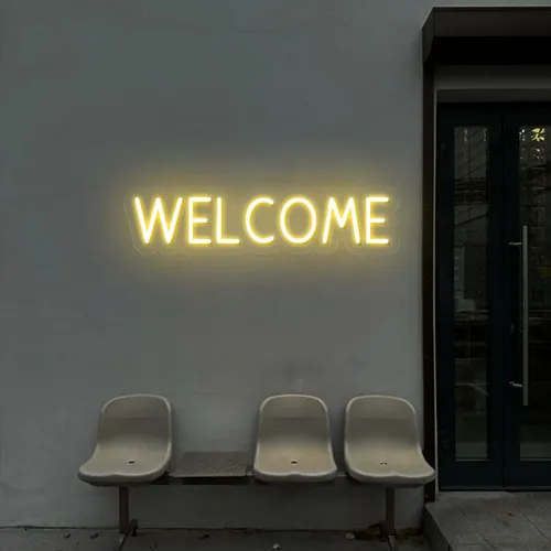 Welcome Block Neon Sign - Custom Pro Prints