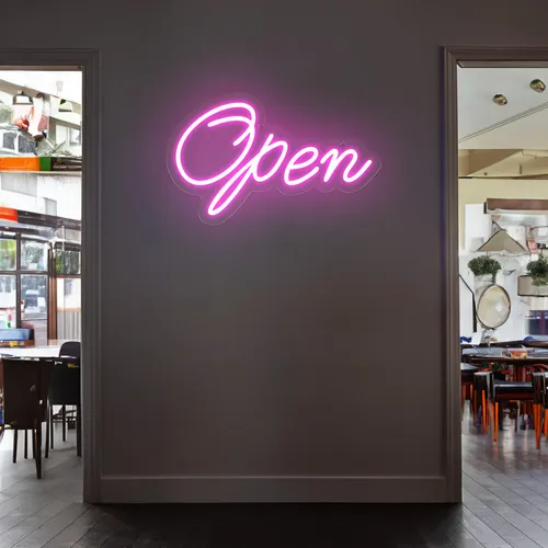 Open Script Neon Sign - Custom Pro Prints