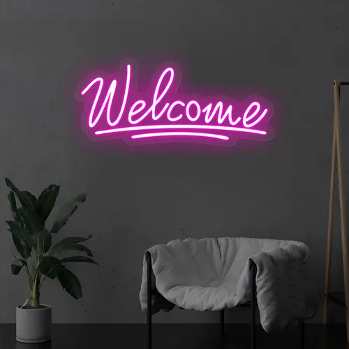 Welcome Underline Neon Sign - Custom Pro Prints