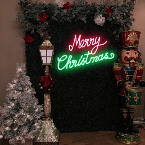 Merry Christmas Script Neon Sign - Custom Pro Prints