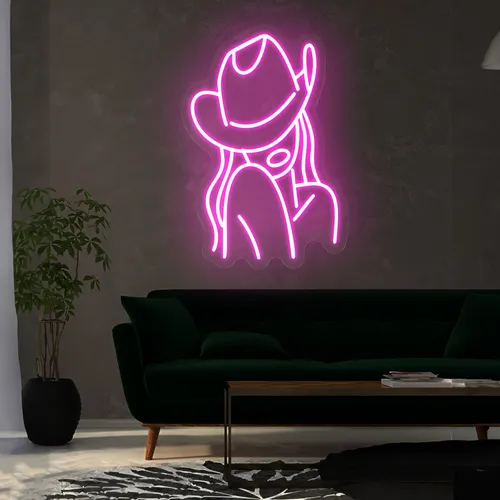 Mini Cowgirl Neon Sign - Custom Pro Prints