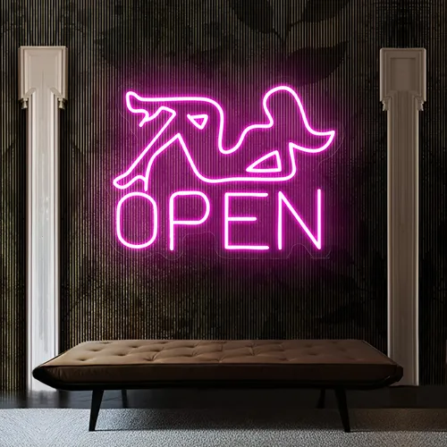 Open With Pin-Up Neon Sign - Custom Pro Prints