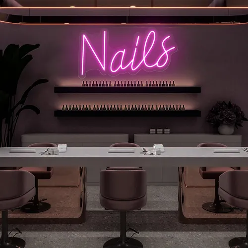 Nails Script Neon Sign - Custom Pro Prints