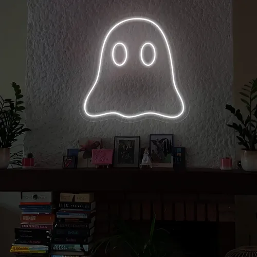 Mini Ghost Neon Sign - Custom Pro Prints
