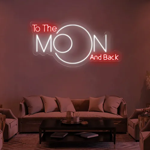 To The Moon and Back Neon Sign - Custom Shoe Charm