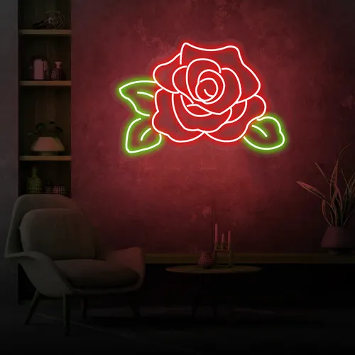 Rose Neon Sign - Custom Shoe Charm