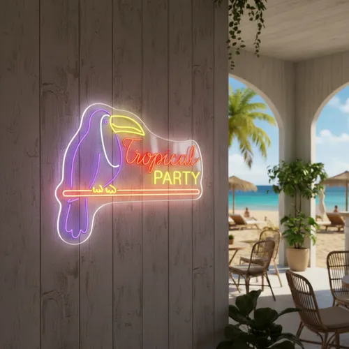 Tropical Party Neon Sign - Custom Shoe Charm