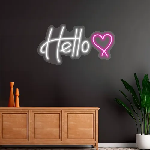 Custom Hello Neon Signs - Stealth Pins