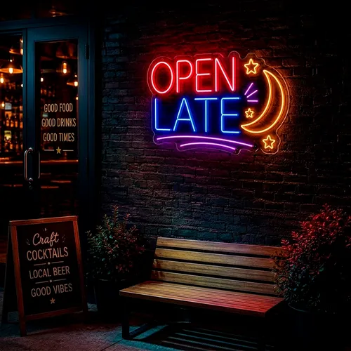 Custom Open Late Neon Signs - Custom Pro Prints