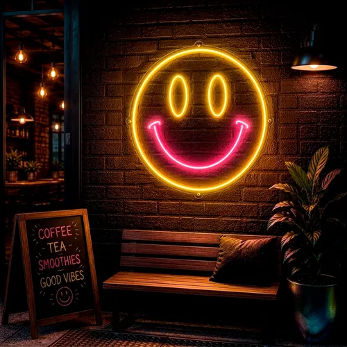 Custom Smiley Face Neon Signs - Custom Pro Prints