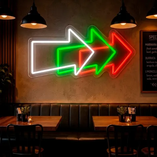 Custom Neon Arrow Signs - Custom Pro Prints