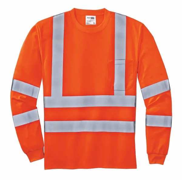 CornerStone - ANSI 107 Class 3 Long Sleeve Snag-Resistant Reflective T-Shirt. CS409 - Custom Tees Today