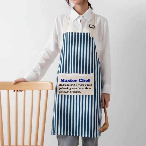 Cotton and Linen Striped Apron - Tote Bags Now