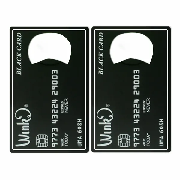 Black Card Shaped Bottle Opener - Custom Tees Today