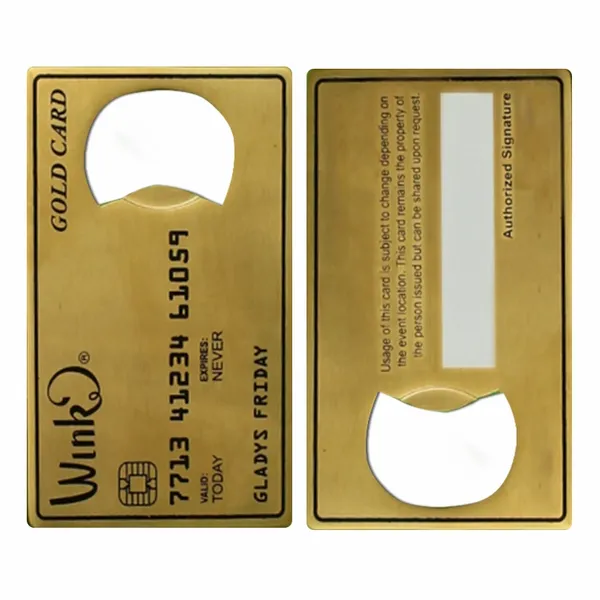 Gold Card Shaped Bottle Opener - Custom Tees Today