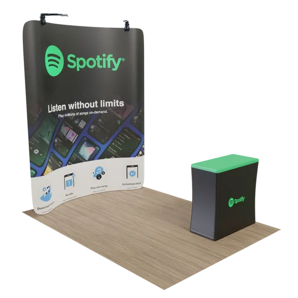 Custom Curved Zip Up Trade Show Display Backdrop Booth Stand 8' x 8' - Custom Tees Today