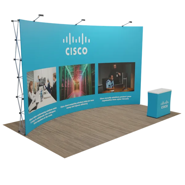 20' x 10' Curved Pop Up Display - Tote Bags Now