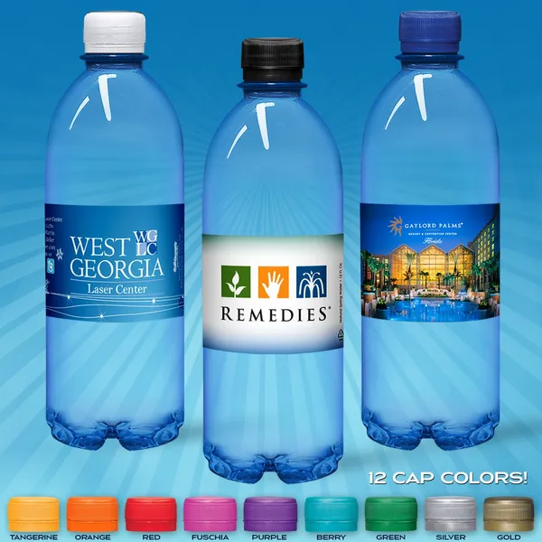 16.9oz Flat Water Bottle (Blue Tint) - Custom Tees Today