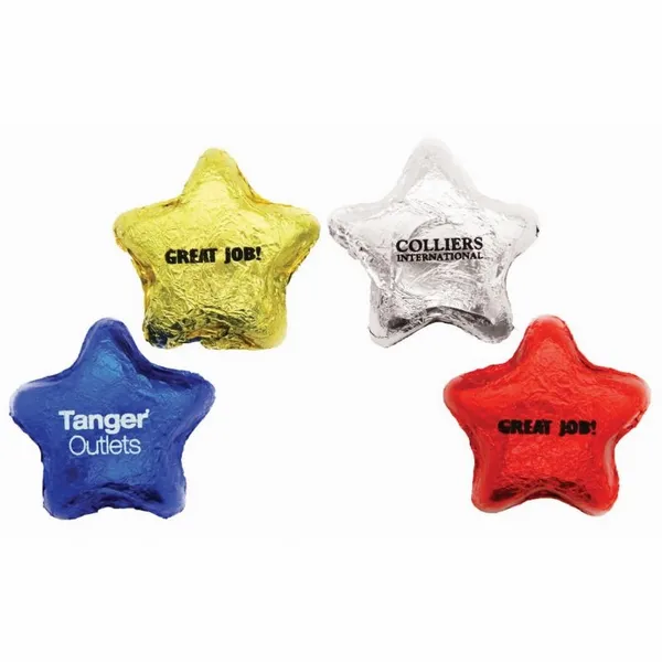 Imprinted Chocolate Foiled Stars - Tote Bags Now