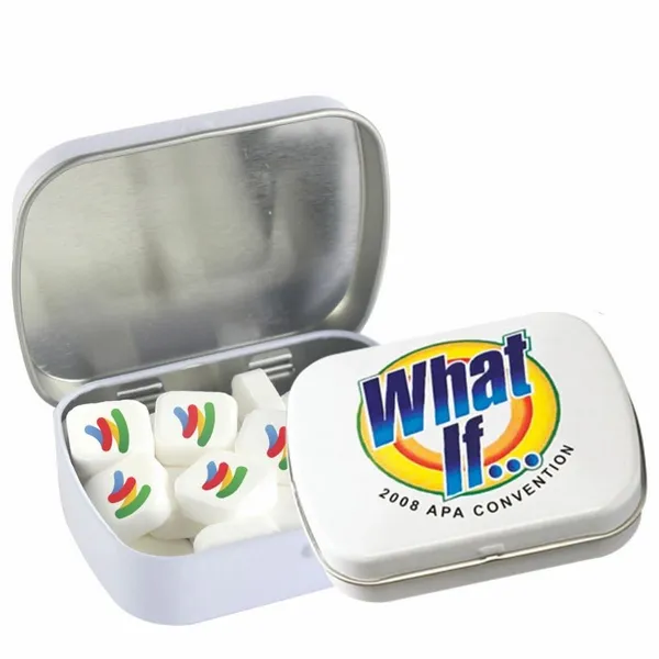 Domed Tin - Imprinted Square Mints - Custom Pro Prints
