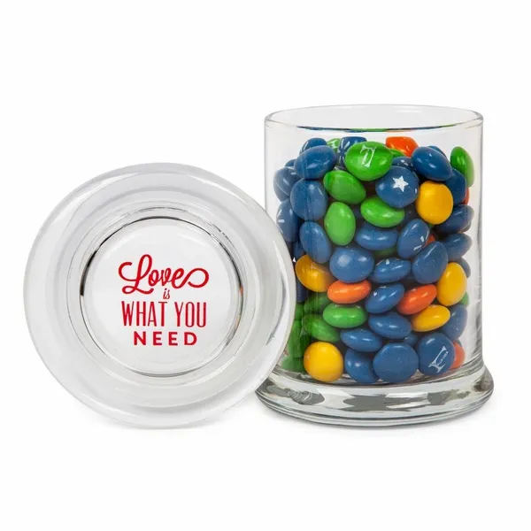 Glass Gourmet Jar - Chocolate Buttons Imprinted - Custom Tees Today